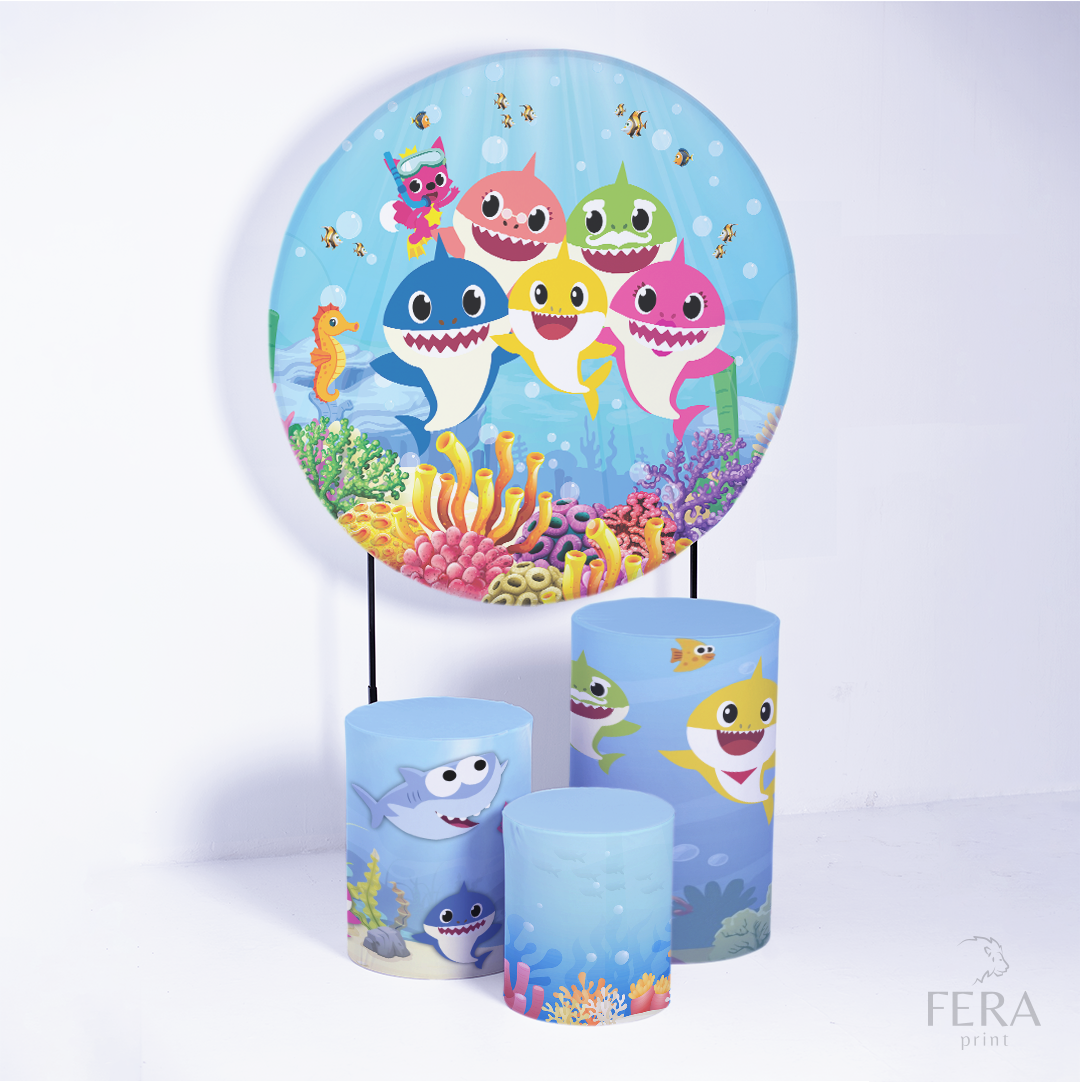 Kit Capa Cilindros + Capa Painel Bebê Tubarão Sublimado