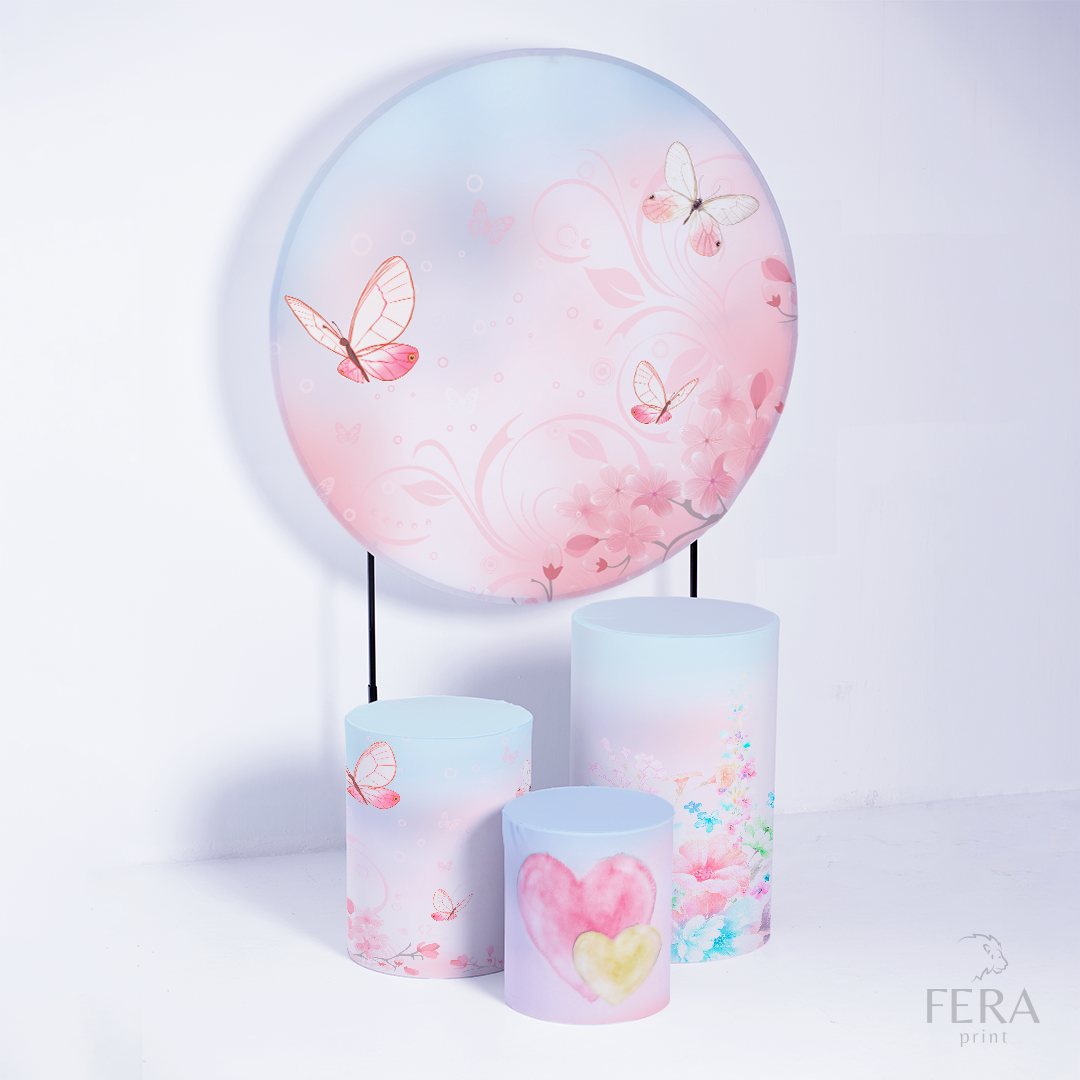 Kit Capa Cilindros + Capa Painel Borboleta Rosa Sublimado