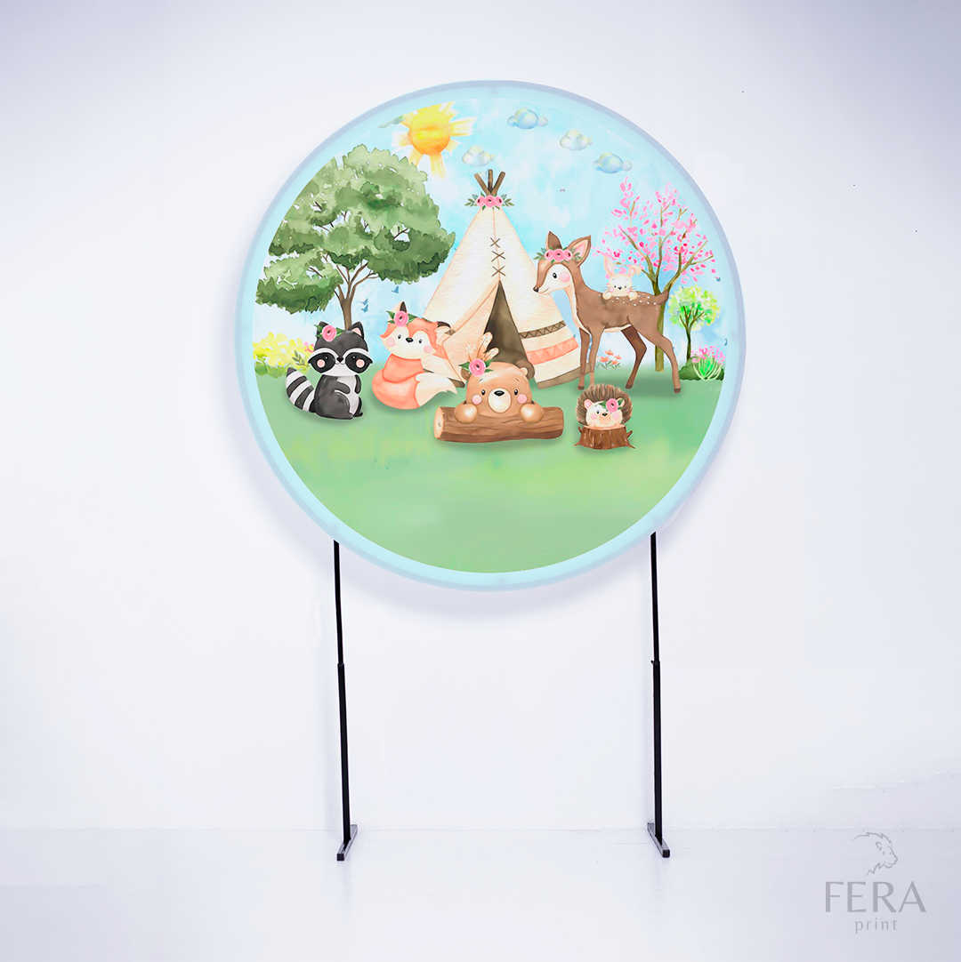 Painel Redondo Bosque Cabana Sublimado
