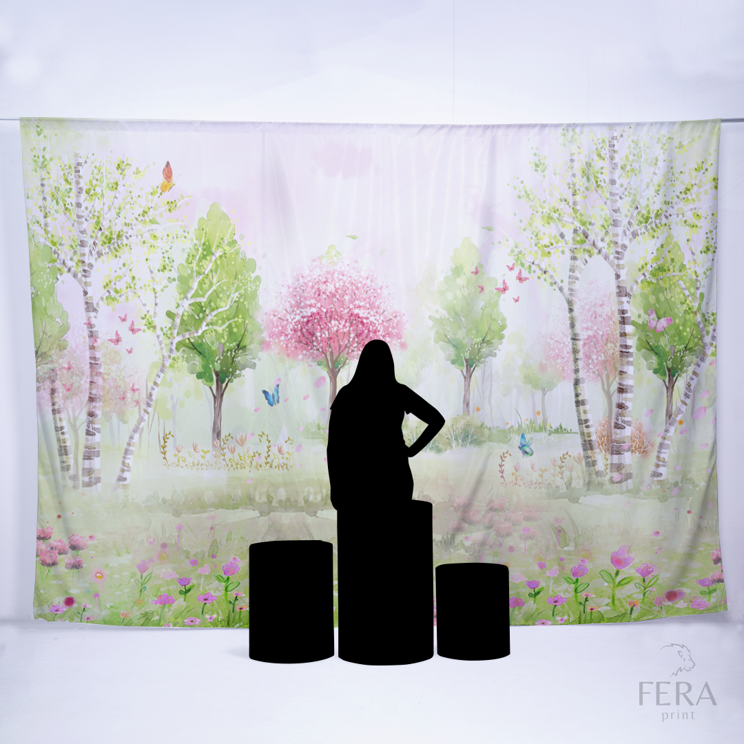 Painel Sublimado Retangular Jardim Rosa