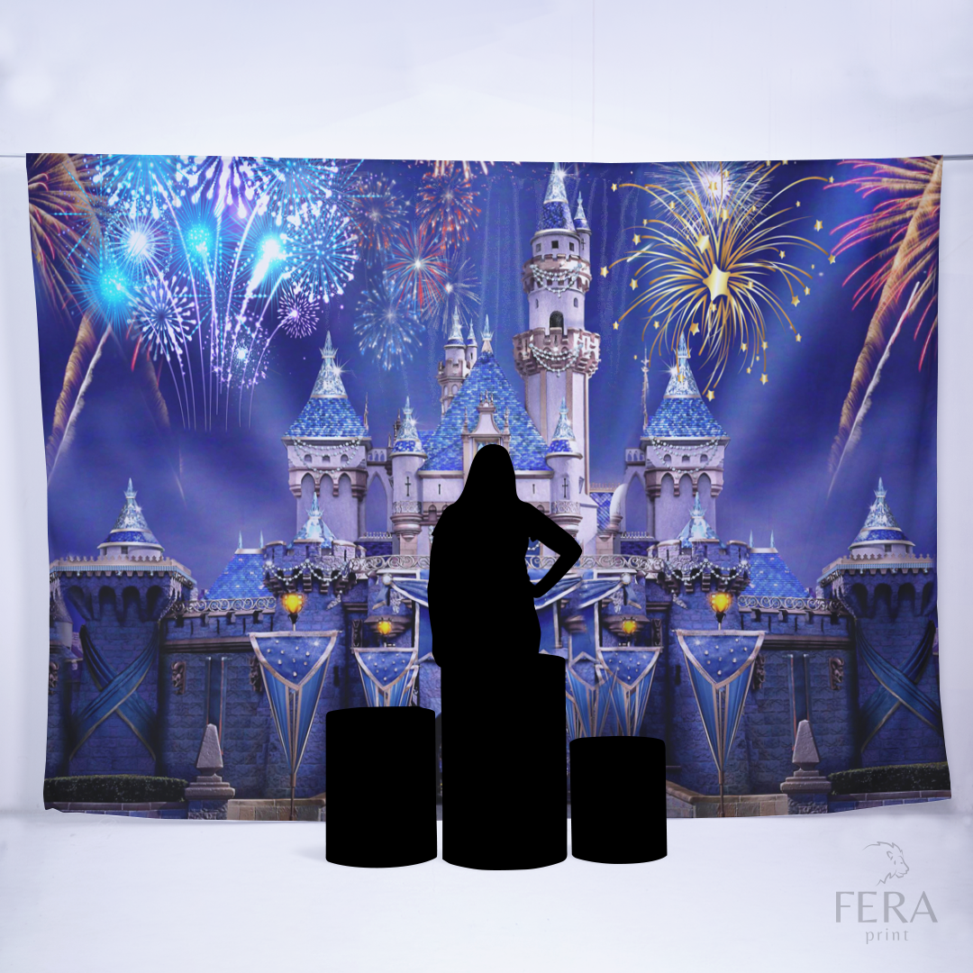 Painel Sublimado Retangular Castelo Azul