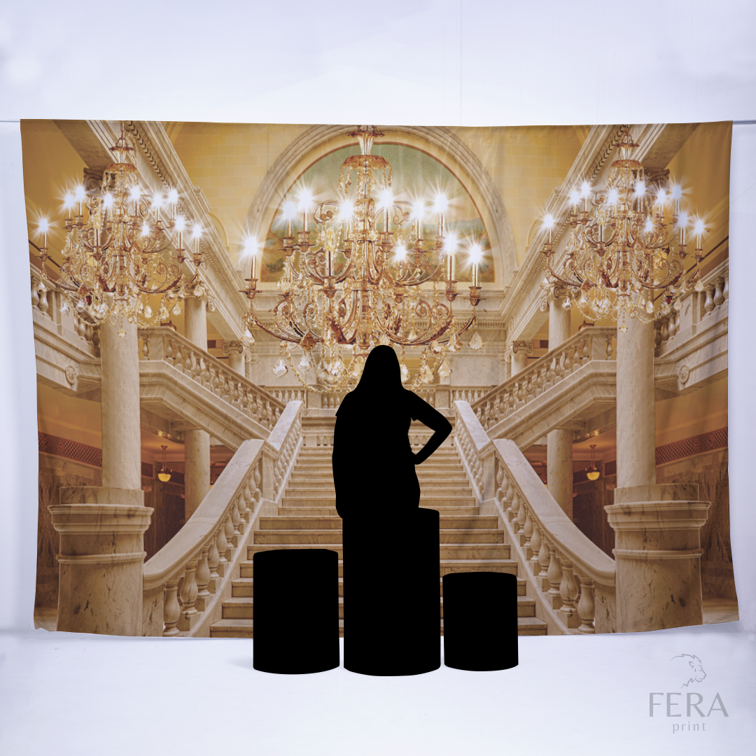 Painel Sublimado Retangular Escadaria Realeza