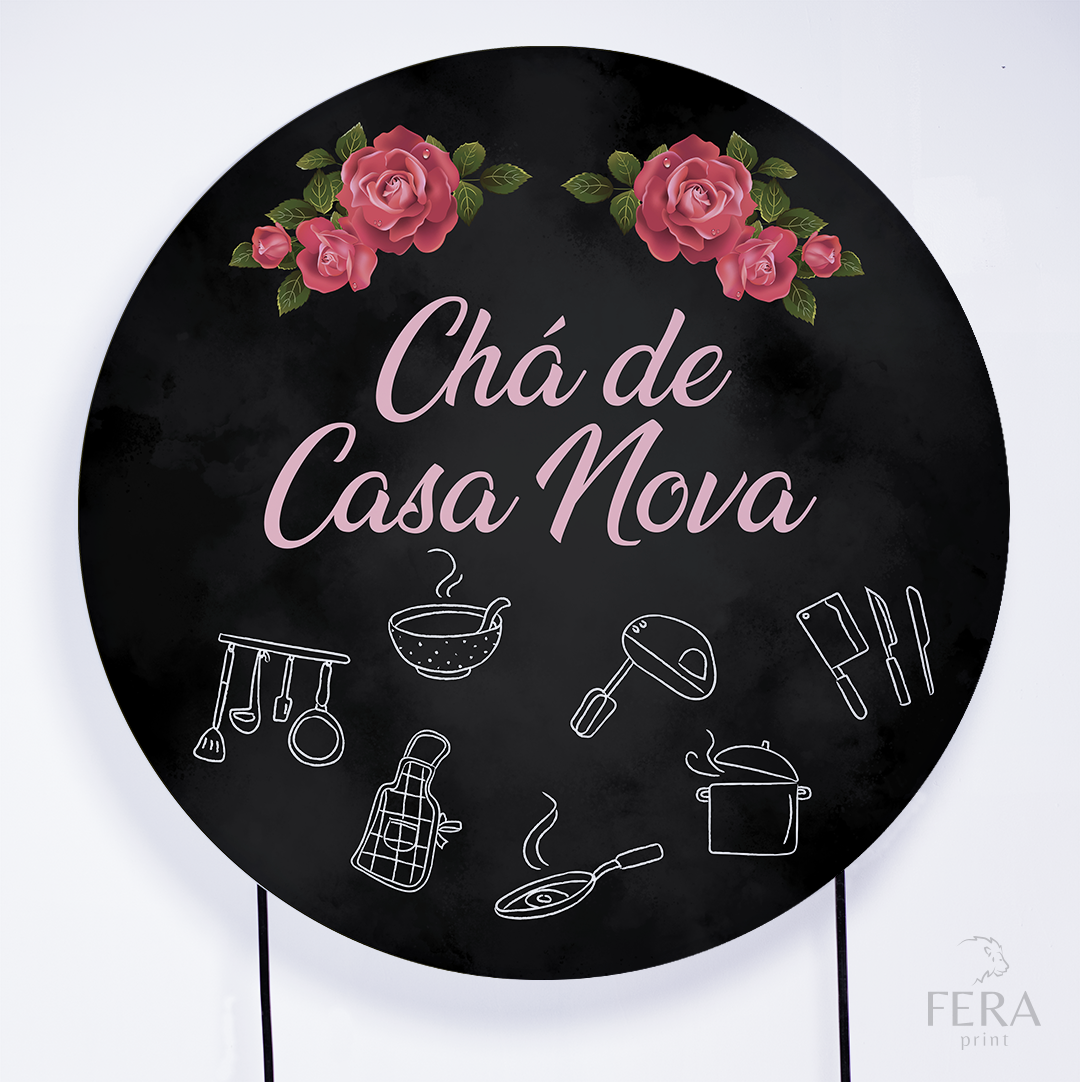 Painel Redondo Chá de Casa Nova Sublimado