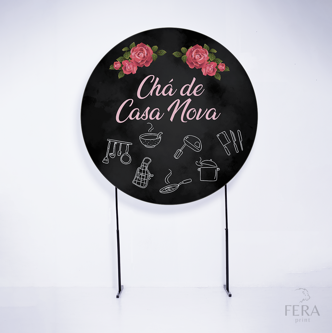 Painel Redondo Chá de Casa Nova Sublimado