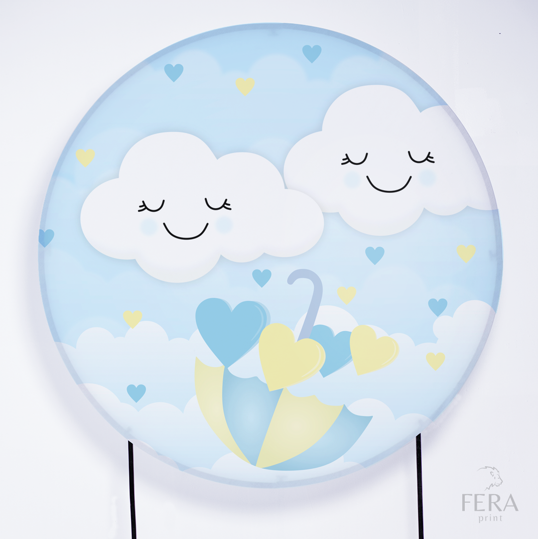 Kit Capa Cilindros + Capa Painel Chuva de Amor Nuvens Sublimado