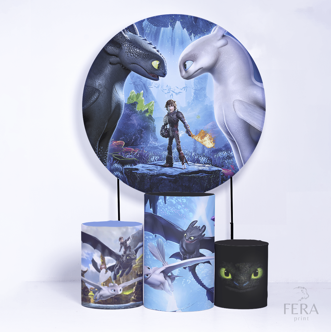 Kit Capa Cilindros + Capa Painel Como Treinar seu Dragão Sublimado