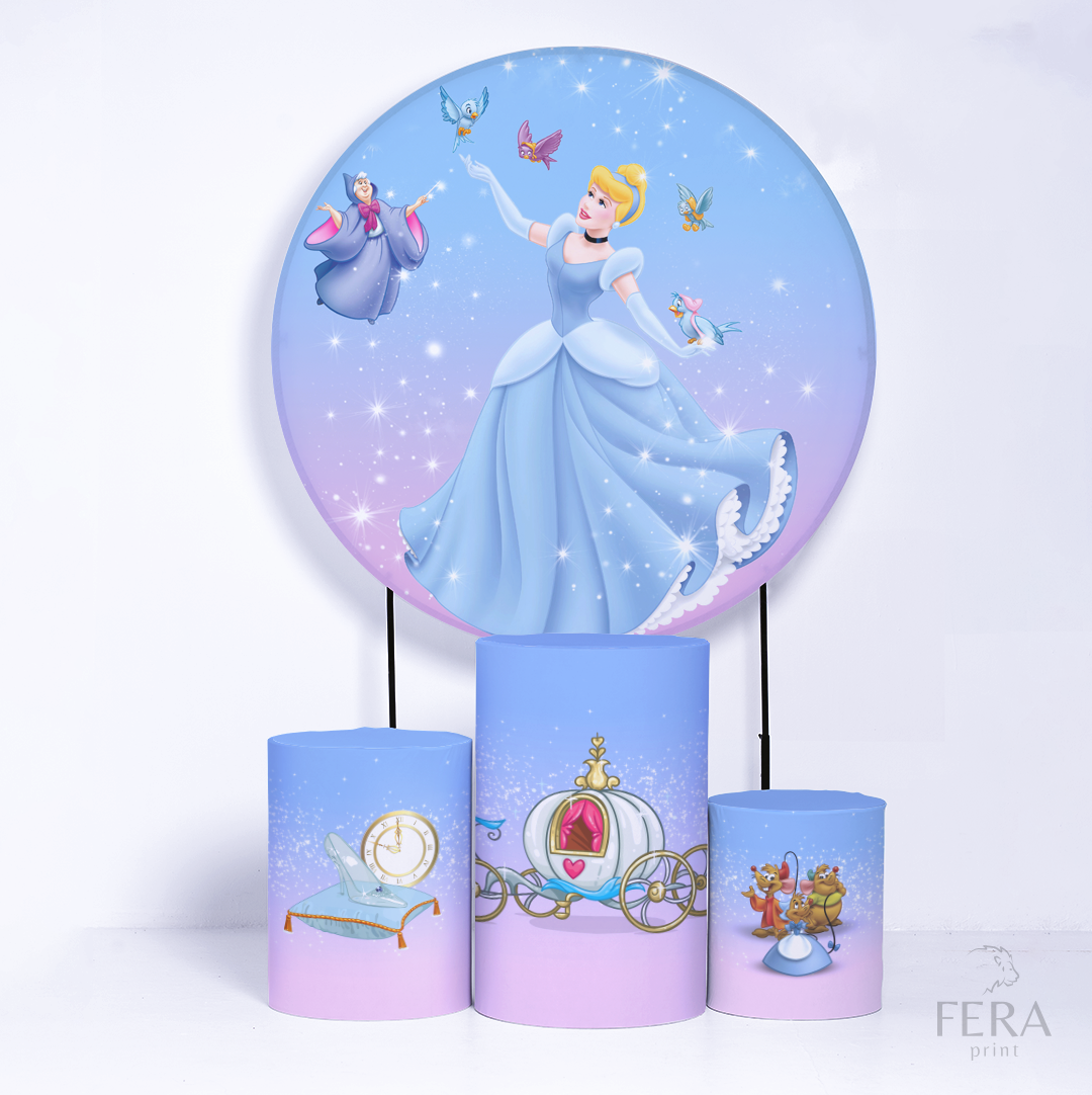 Kit Capa Cilindros + Capa Painel Princesa Sapatinho Sublimado