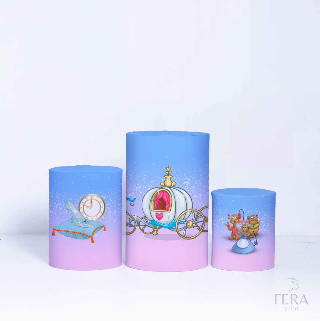 Kit Capa Cilindros + Capa Painel Princesa Sapatinho Sublimado