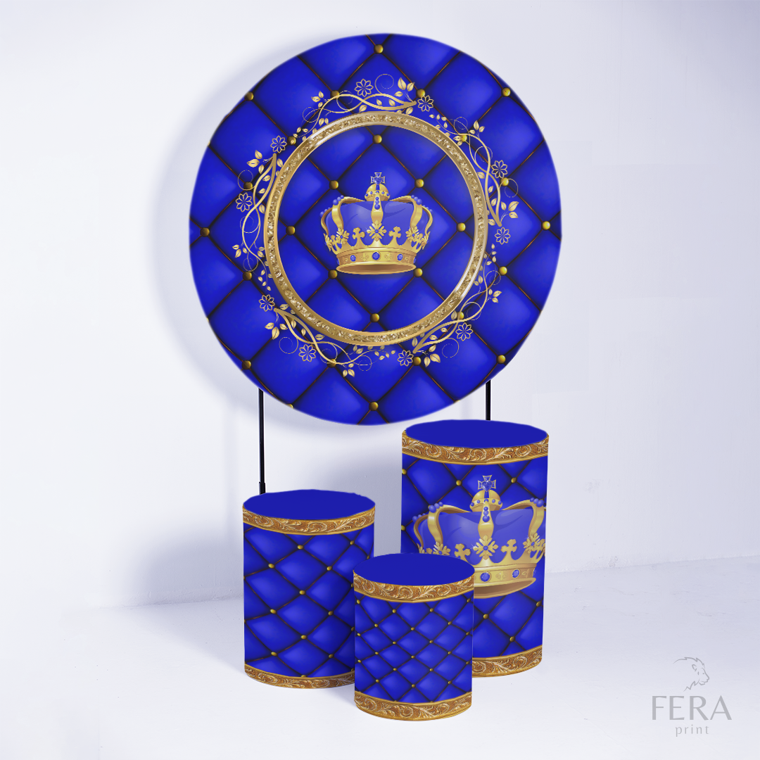 Kit Capa Cilindros + Capa Painel Príncipe Azul e Dourado Sublimado