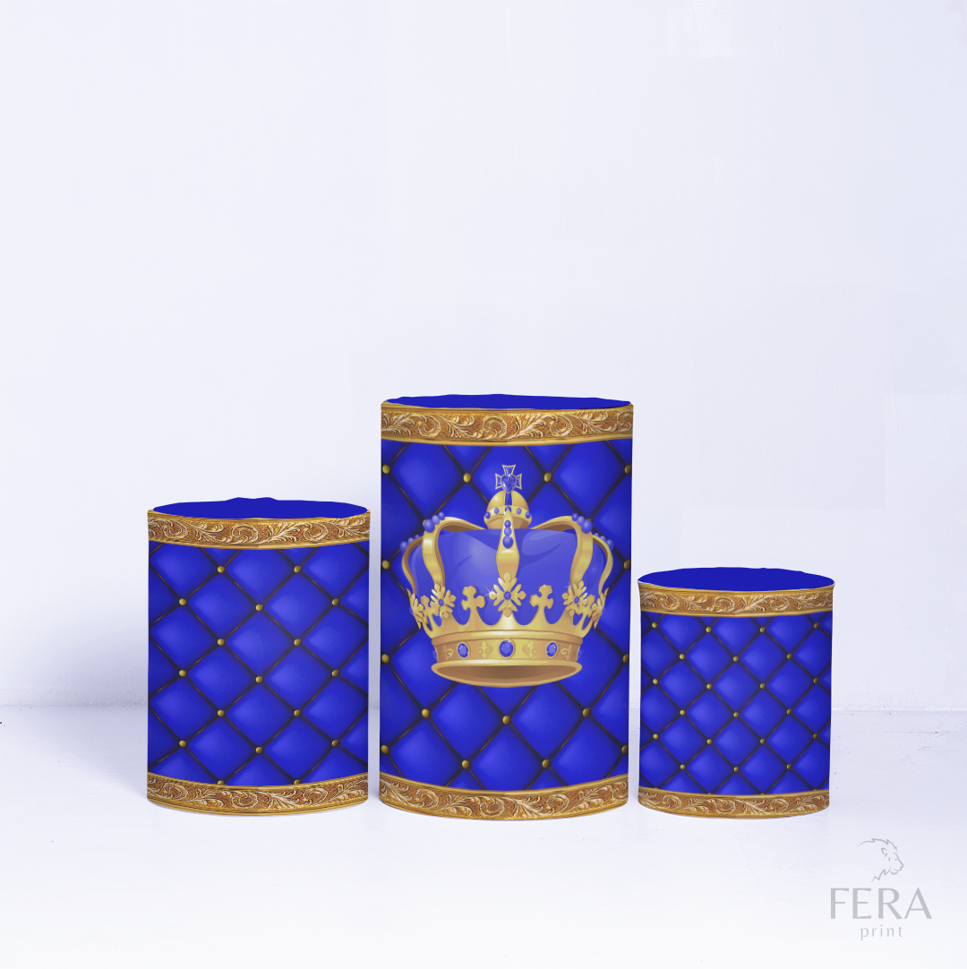 Kit Capa Cilindros + Capa Painel Príncipe Azul e Dourado Sublimado