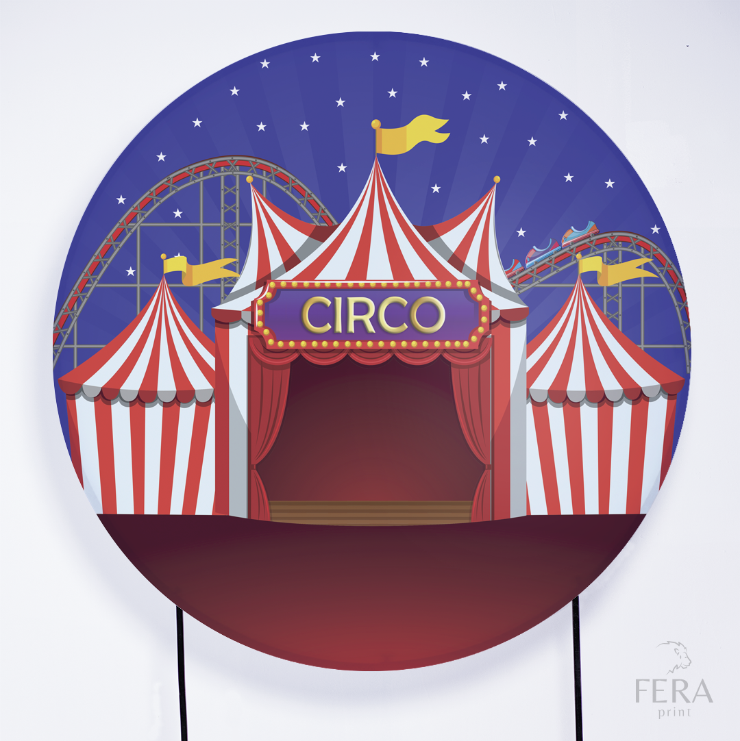 Kit Capa Cilindros + Capa Painel Circo Azul e Vermelho Sublimado
