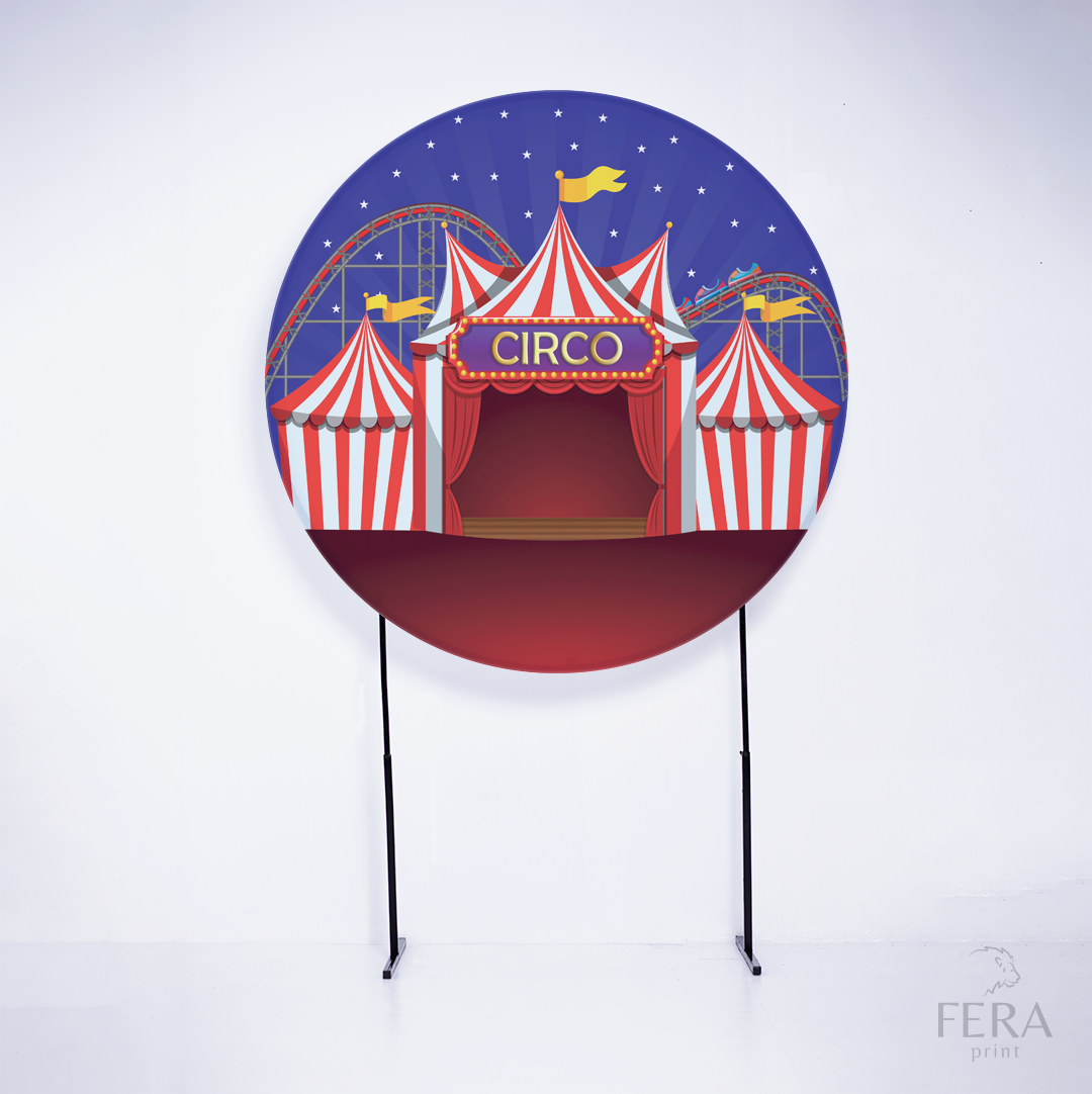 Kit Capa Cilindros + Capa Painel Circo Azul e Vermelho Sublimado
