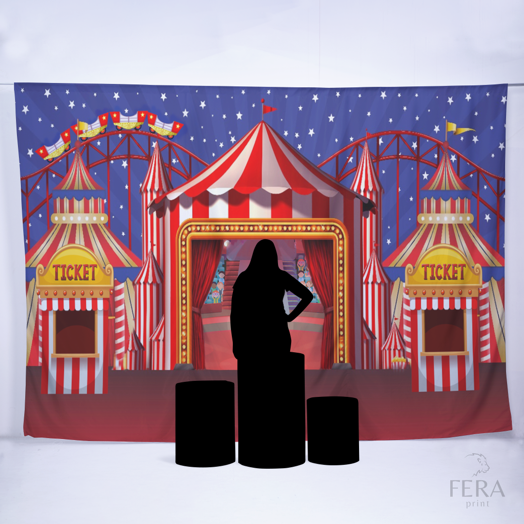 Painel Sublimado Retangular Circo Tenda
