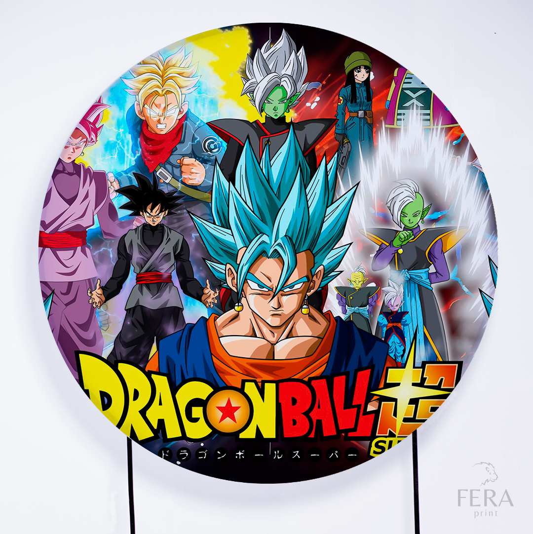 Painel Redondo Dragon Z Personagens Sublimado