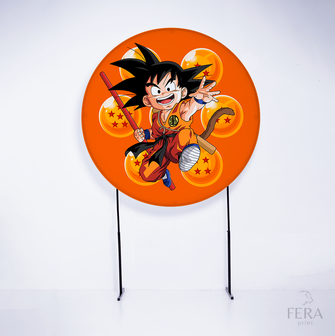 Painel Redondo Dragon Z Laranja Sublimado