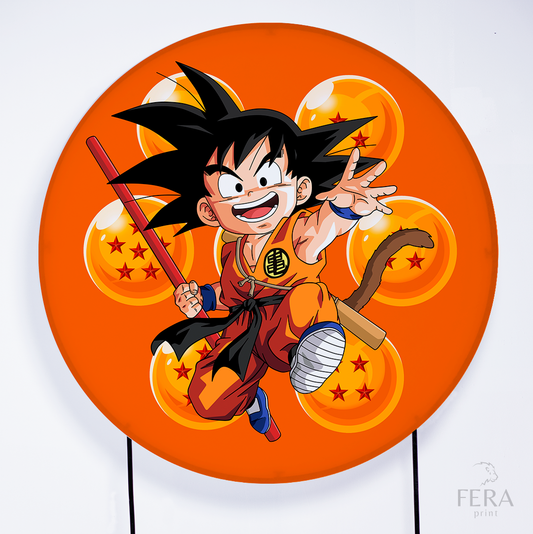 Painel Redondo Dragon Z Laranja Sublimado