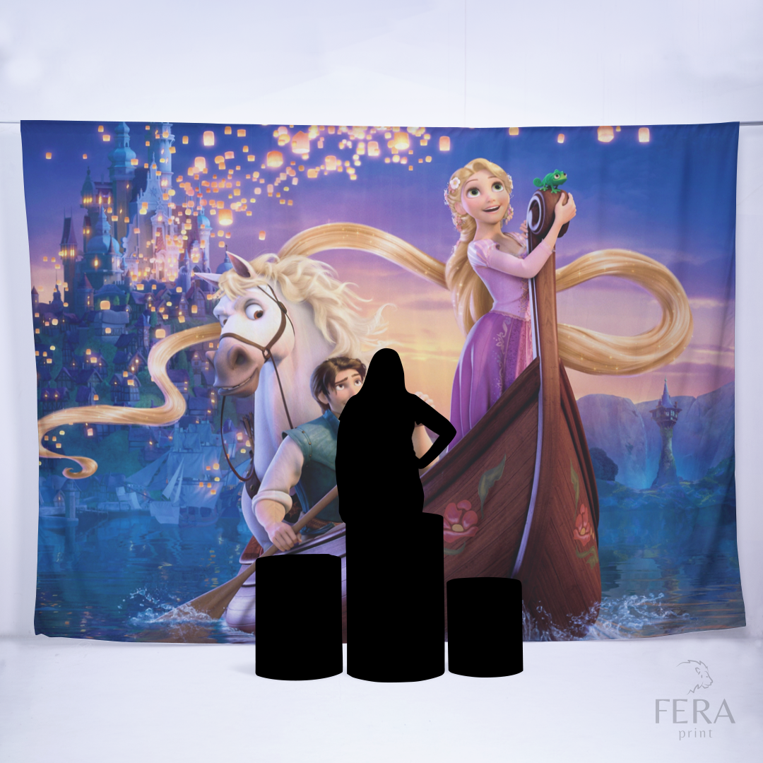 Painel Sublimado Retangular Princesa e Amigo