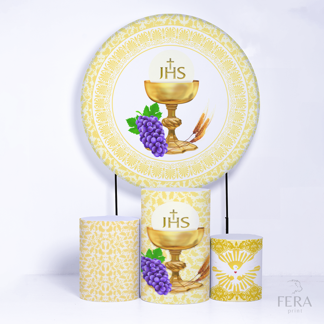 Kit Capa Cilindros + Capa Painel Eucaristia Sublimado