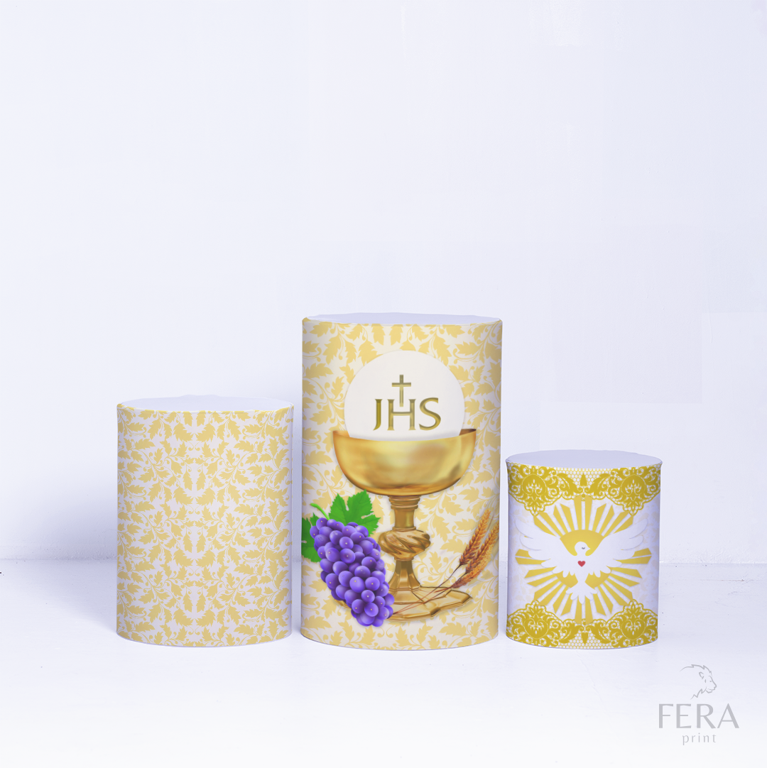 Kit Capa Cilindros + Capa Painel Eucaristia Sublimado
