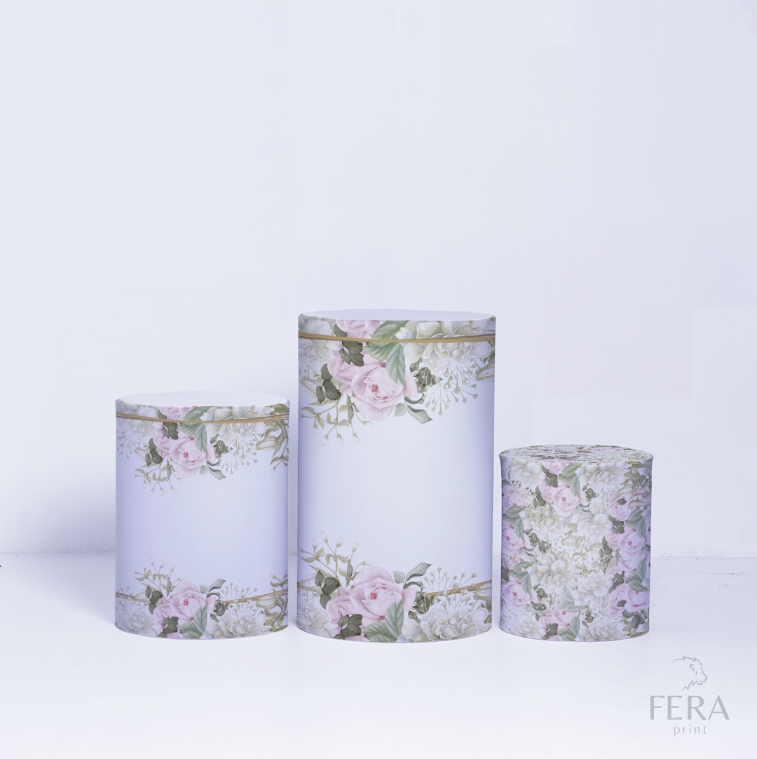 Kit Capa Cilindros + Capa Painel Floral Geometrico Sublimado