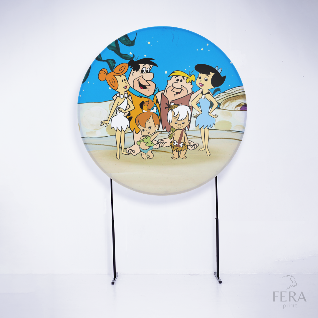 Painel Redondo Família da Época da Pedra Sublimado