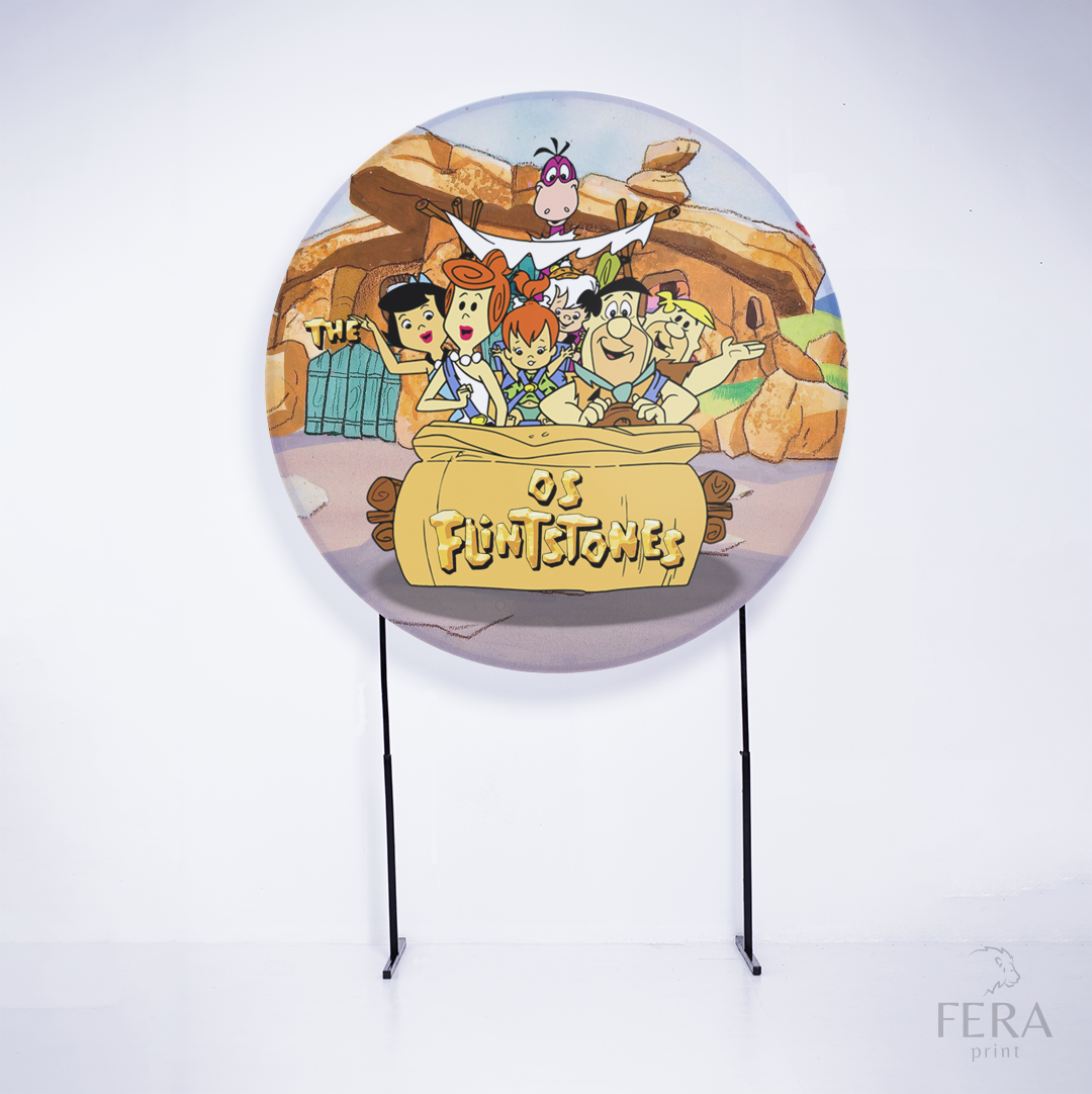 Painel Redondo Família da Época da Pedra Carro Sublimado