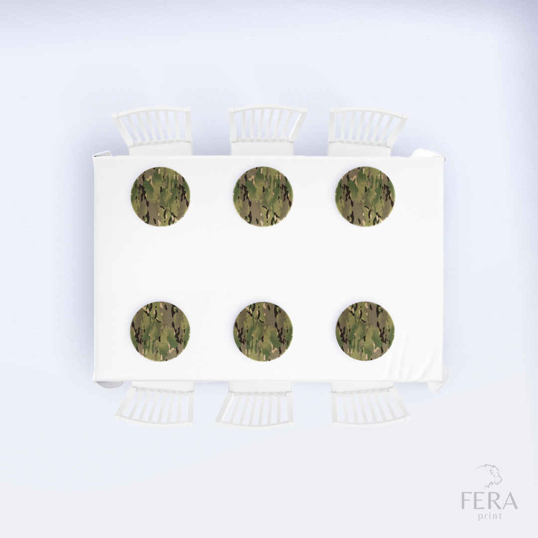 Kit 6 Capas de Sousplat Camuflado Sublimado