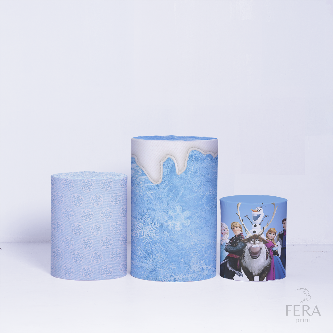 Kit Capa Cilindros + Capa Painel Princesas do Gelo Sublimado