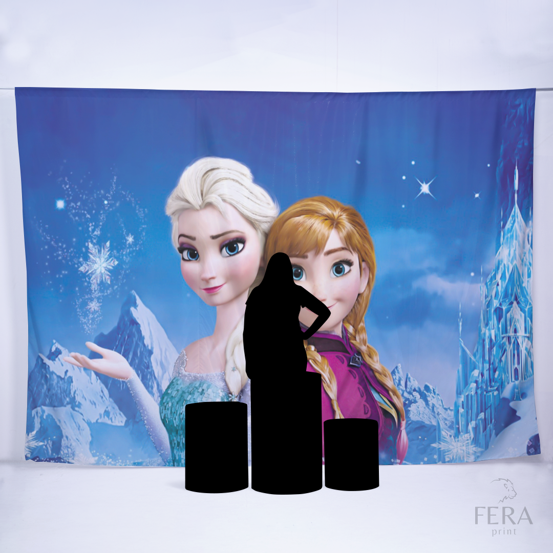 Painel Sublimado Retangular Princesas de Gelo