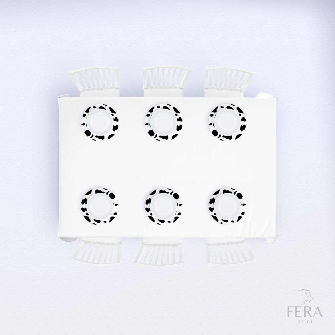 Kit 6 Capas de Sousplat Malhado Vaca Sublimado