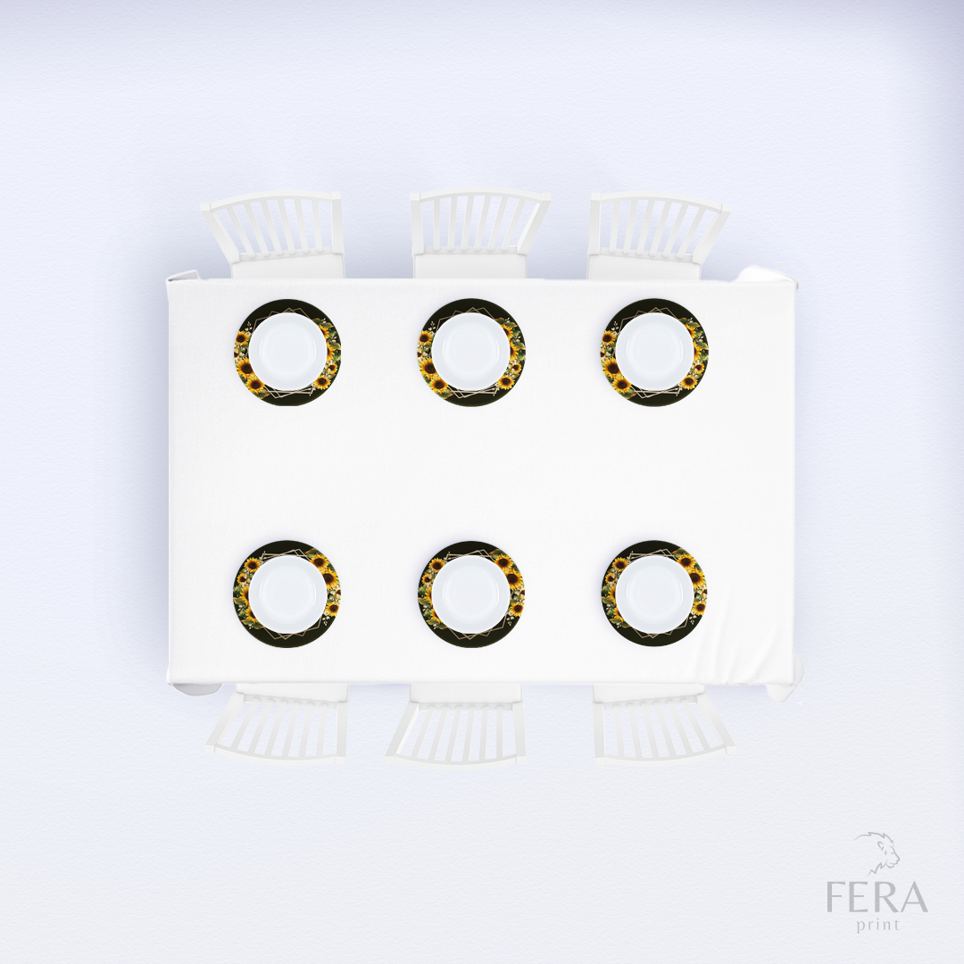 Kit 6 Capas de Sousplat Girassol Sublimado