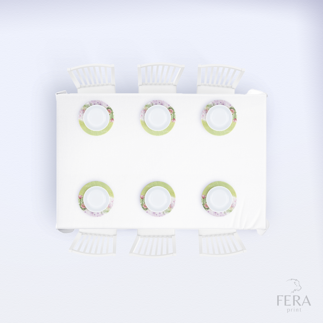 Kit 6 Capas de Sousplat Jardim Encantado Sublimado