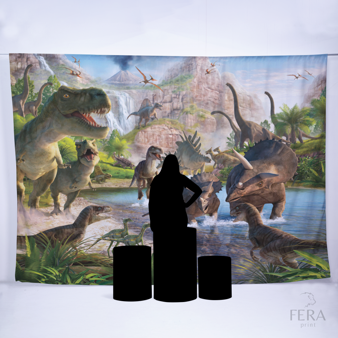 Painel Sublimado Retangular Dinossauros
