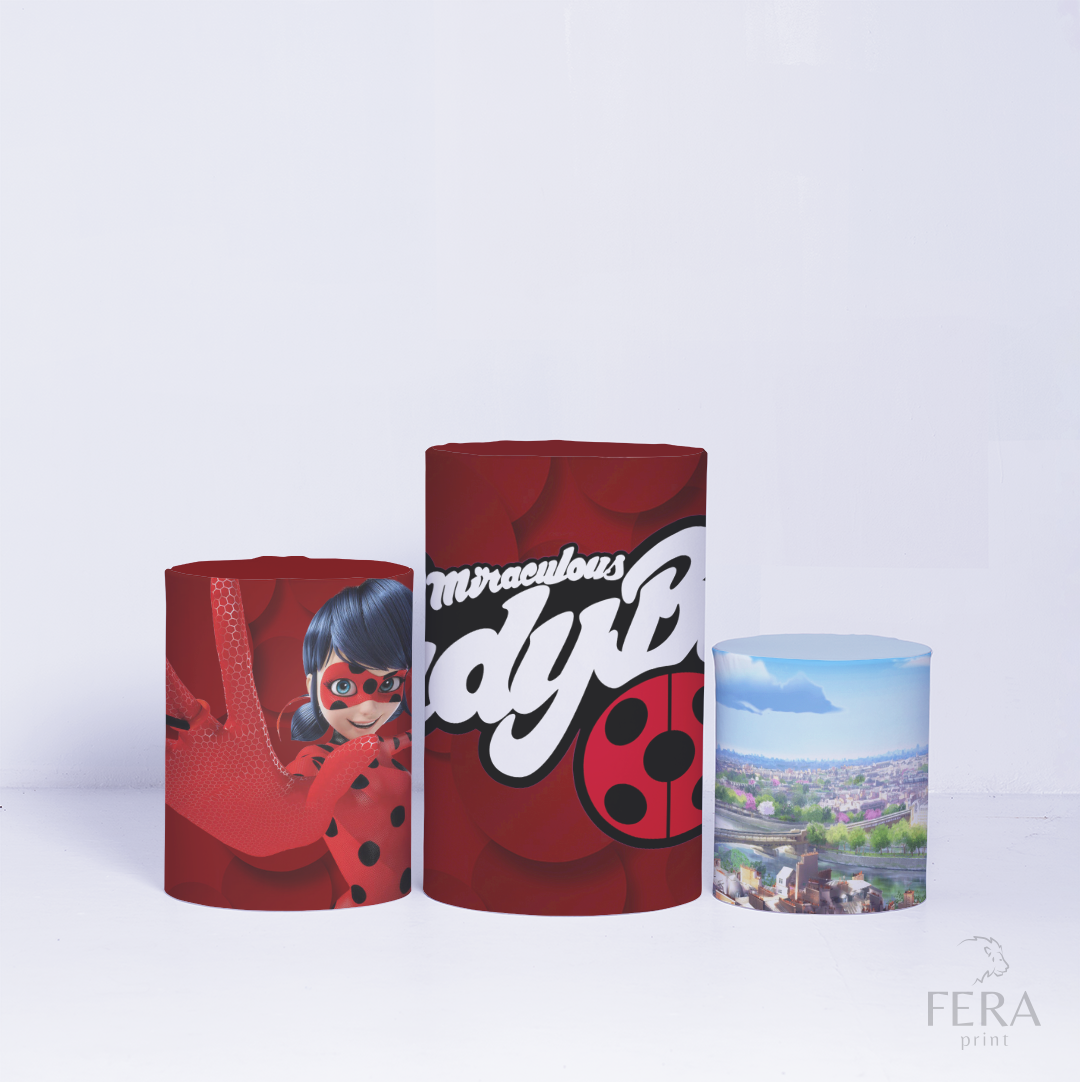 Kit Capa Cilindros + Capa Painel Princesa Joaninha Vermelha Sublimado