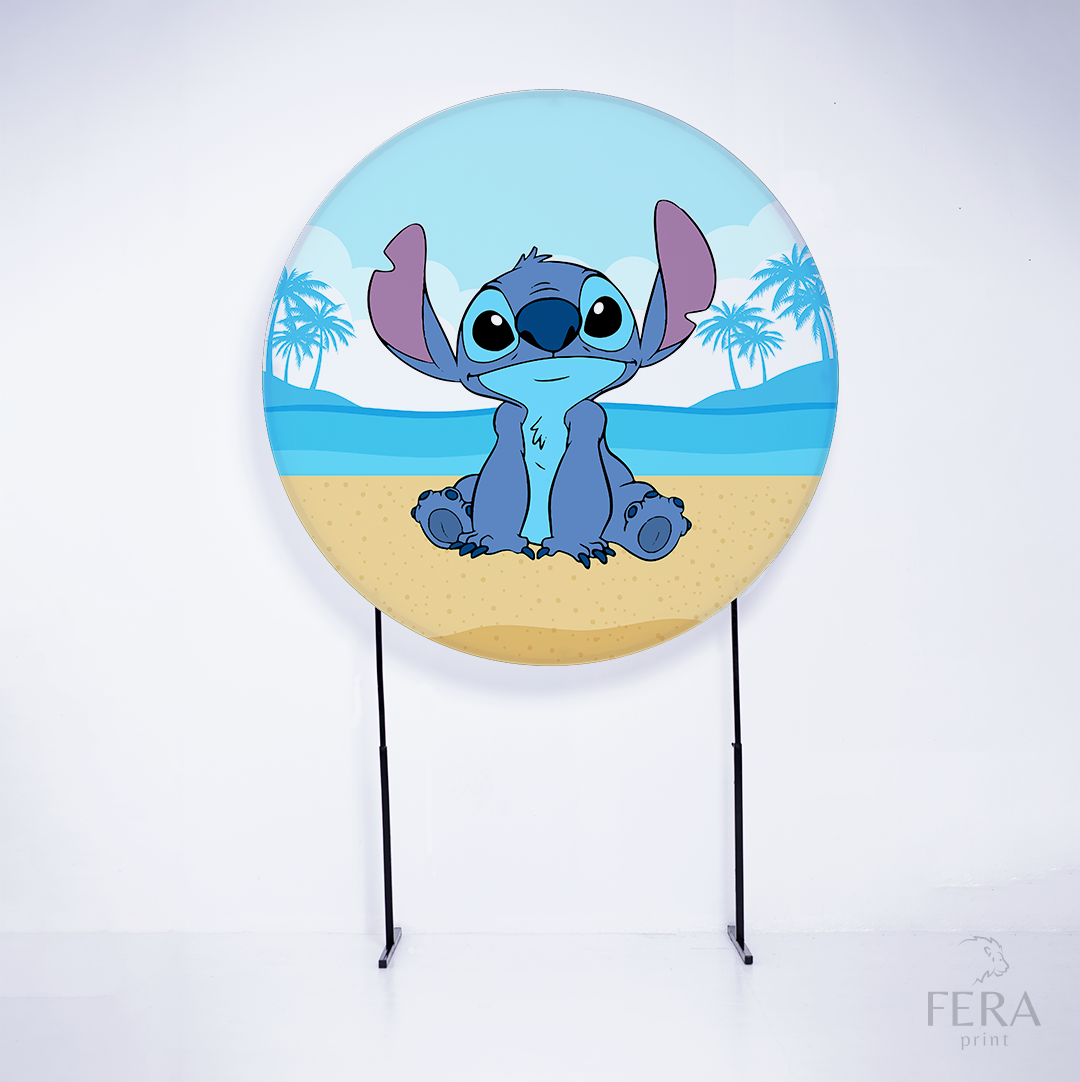 Painel Redondo Alienígena Azul Praia Sublimado