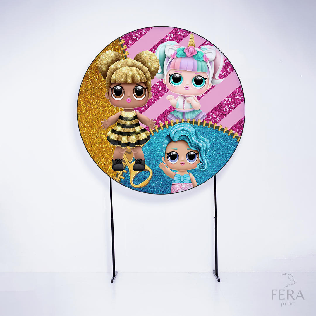 Painel Redondo Boneca Surprise Sublimado