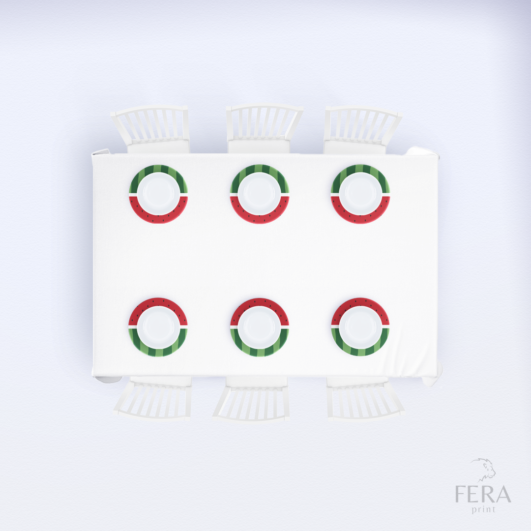 Kit 6 Capas de Sousplat Melancia Sublimado