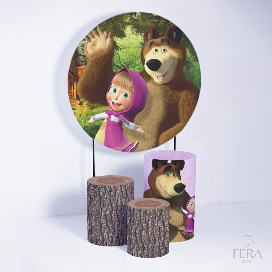 Kit Capa Cilindros + Capa Painel Menina e o Urso Sublimado