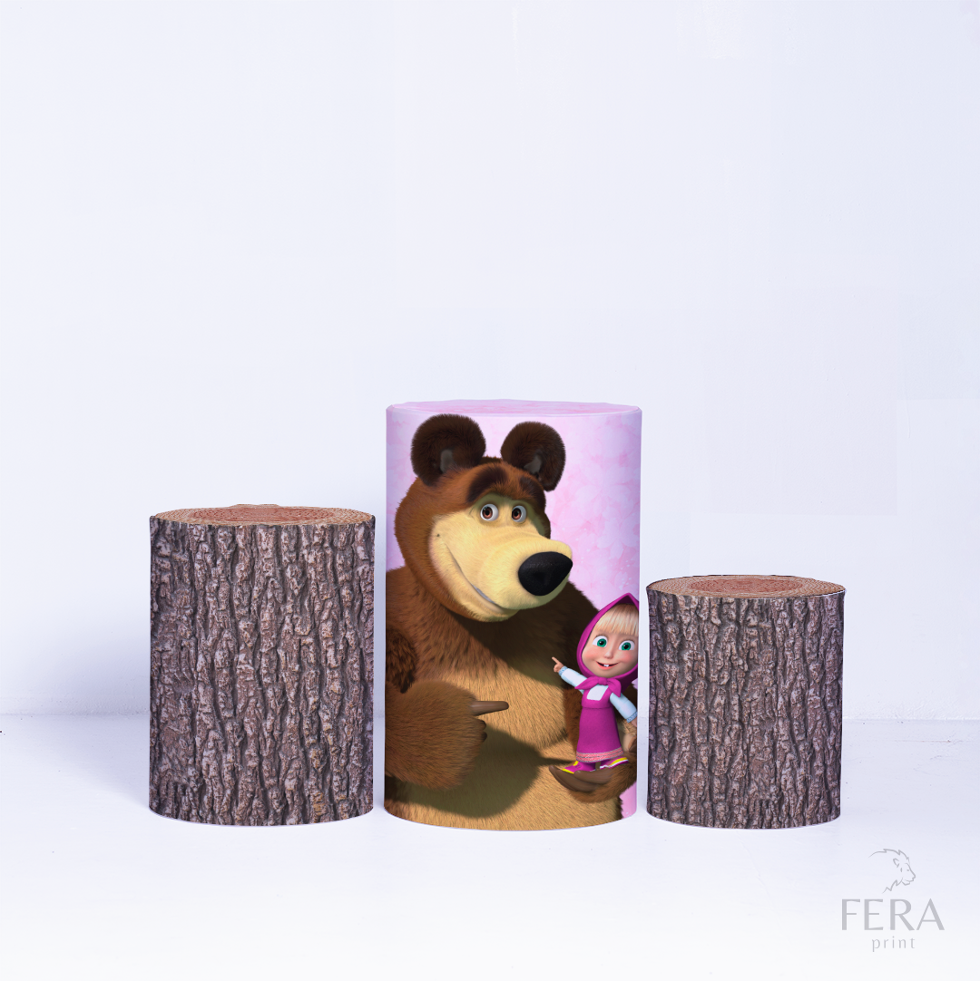 Kit Capa Cilindros + Capa Painel Menina e o Urso Sublimado