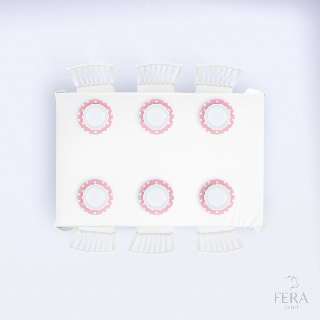 Kit 6 Capas de Sousplat Poá Rosa Sublimado