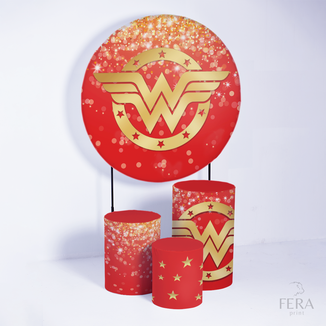 Kit Capa Cilindros + Capa Painel Heroína Glitter Dourada Subimado