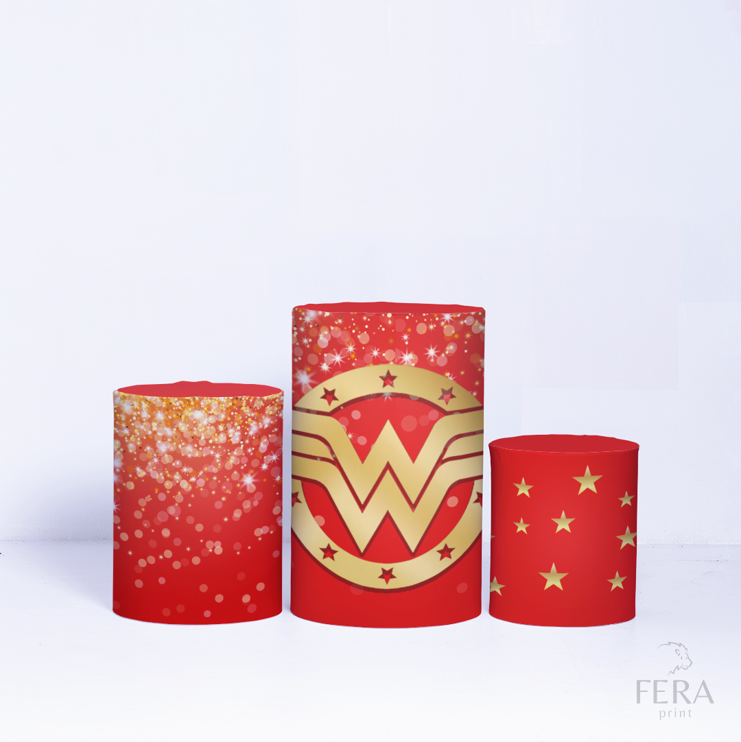 Kit Capa Cilindros + Capa Painel Heroína Glitter Dourada Subimado