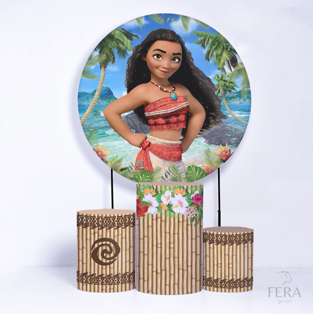 Kit Capa Cilindros + Capa Painel Princesa Havaiana Sublimado