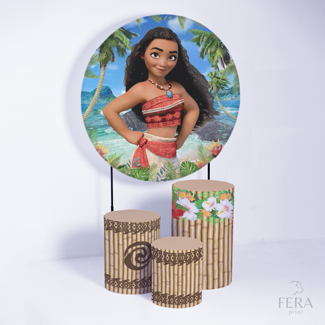 Kit Capa Cilindros + Capa Painel Princesa Havaiana Sublimado
