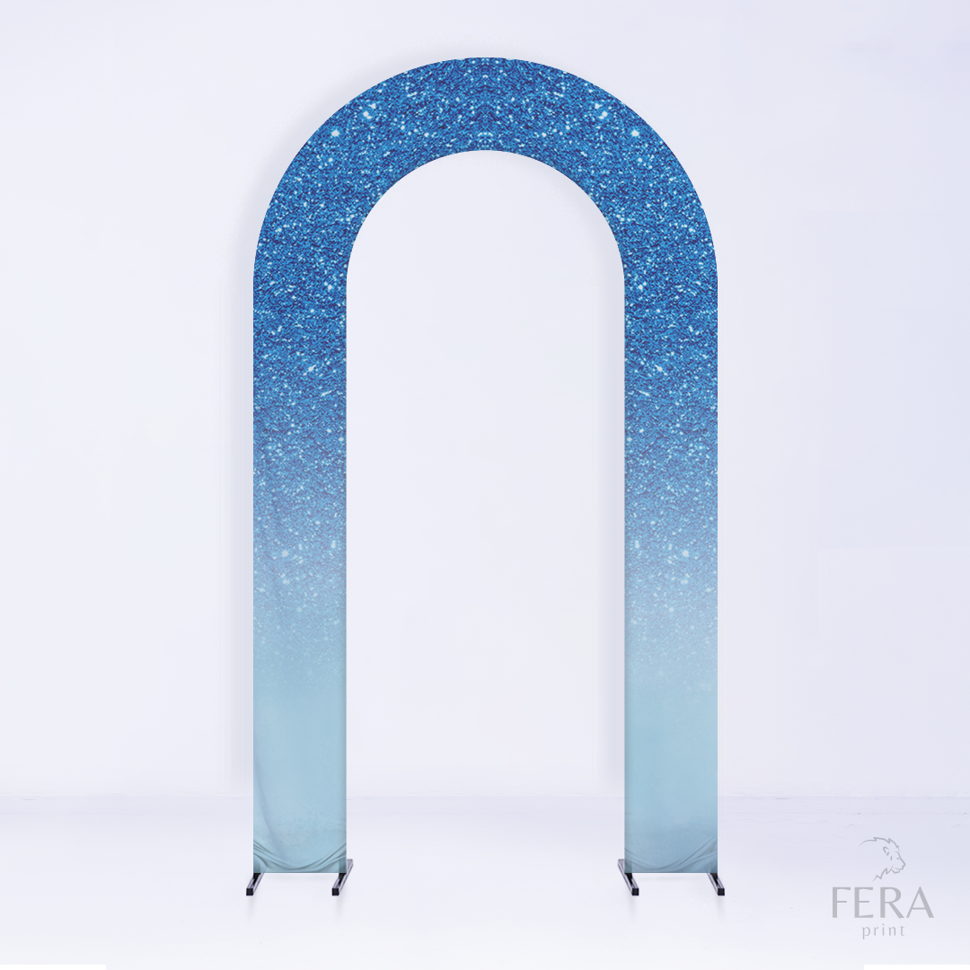 Painel Portal Sublimado Glitter Azul Degradê c/ Forro