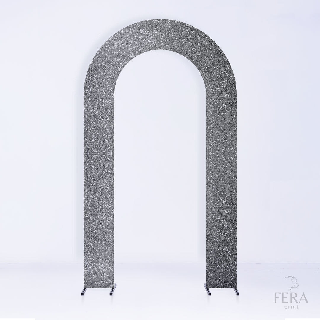 Painel Portal Sublimado Glitter Prata c/ Forro