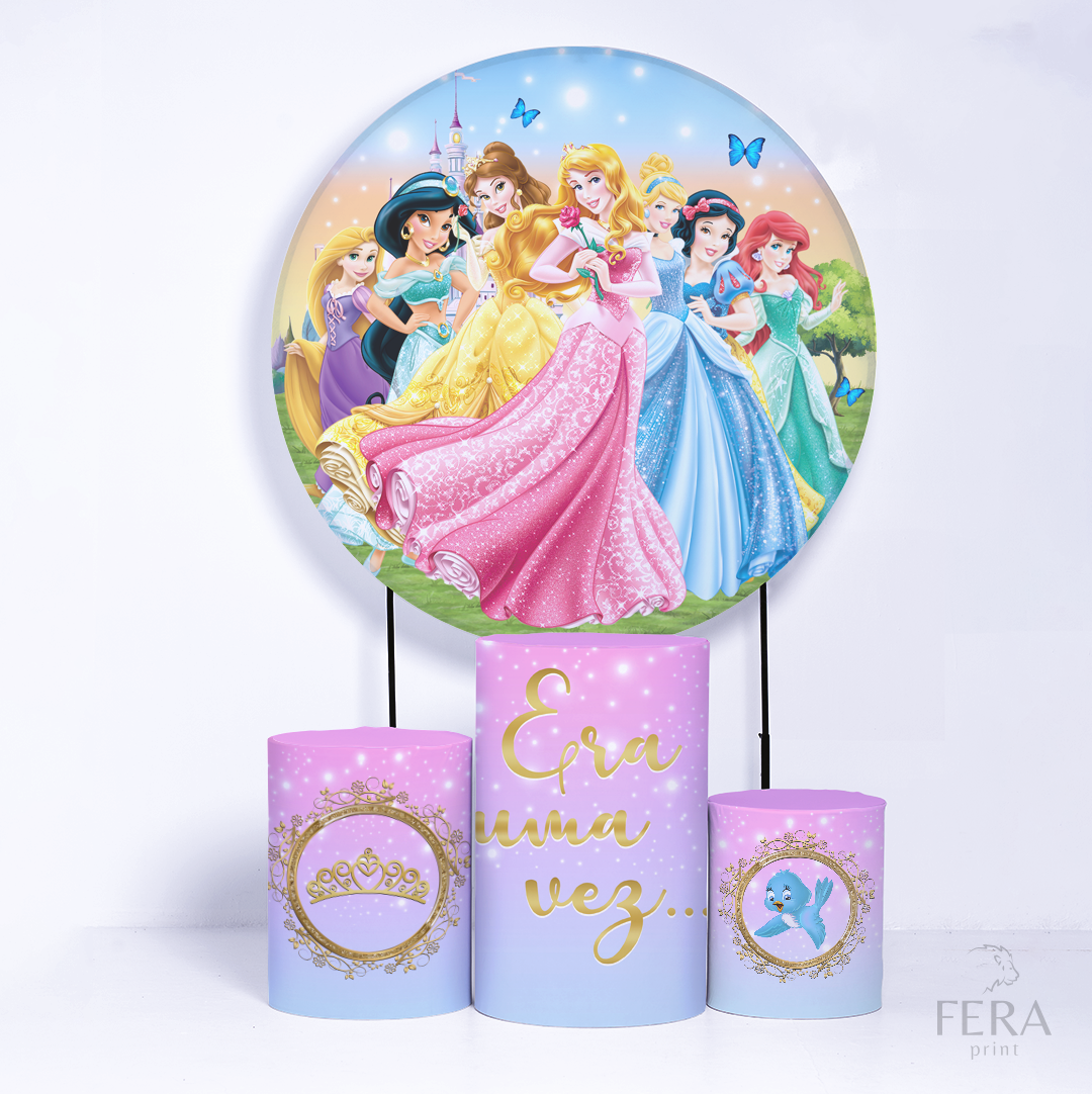 Kit Capa Cilindros + Capa Painel Princesas Sublimado