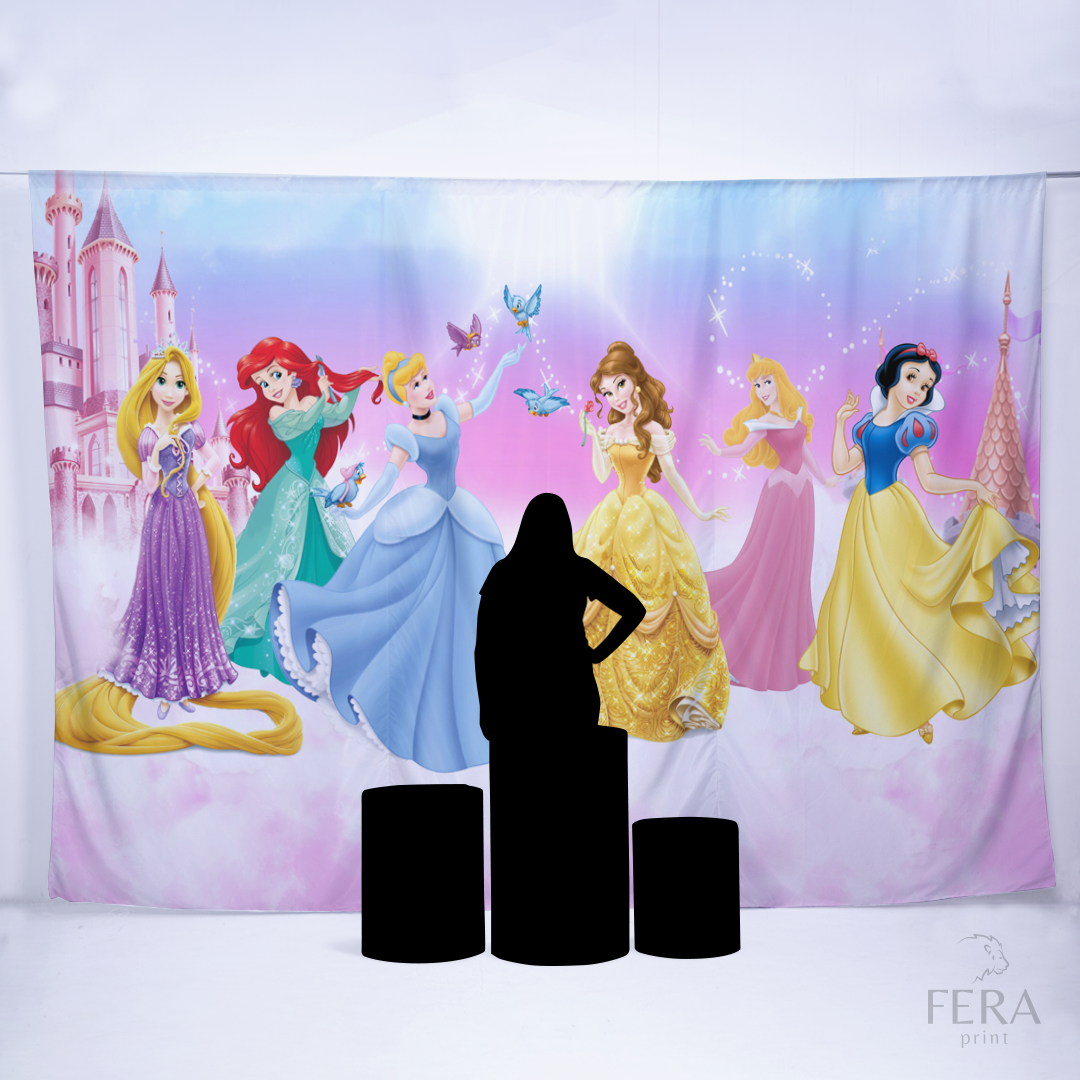 Painel Sublimado Retangular Princesas