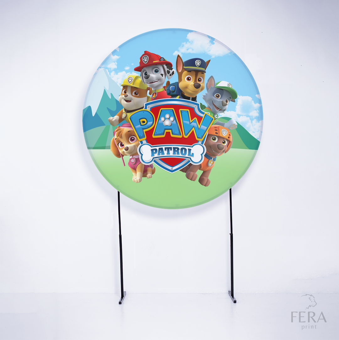 Painel Redondo Cães Patrulheiros Personagens Sublimado
