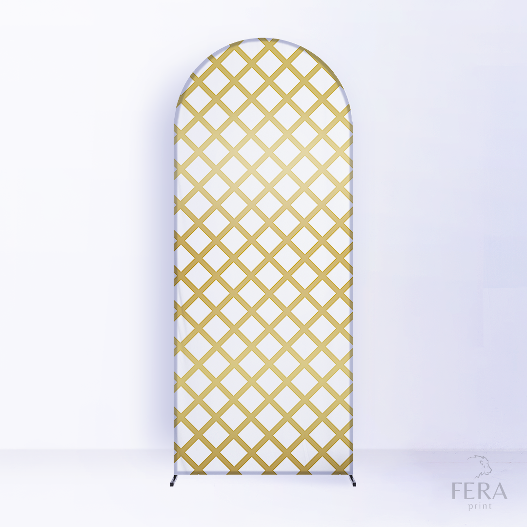 Painel Romano Batizado Linhas Douradas c/ Forro